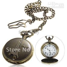 Pcs Classical 12/24 Hour Marks Pocket Watch With Cover&chain Bel