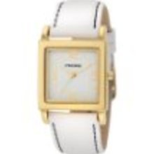 Pedre Women's 7954GX Gold-Tone with White Leather Strap