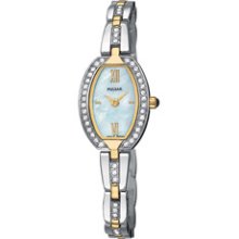 PEG892 -- Pulsar Women's Two-tone bracelet and case w/ 50 Swarovski crystals