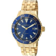 Peugeot 1028Gbl 1028Gbl Men'S Gold-Tone Ratchet Blue Sport Bezel Watch