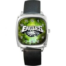 Philadelphia Eagles Unisex Silver-Tone Square Metal Watch 14