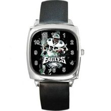 Philadelphia Eagles Unisex Silver-Tone Square Metal Watch 07