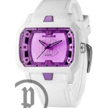 Police Ladies' Hydra, Purple Dial, White Rubber Strap 13838JPW/04 Watch