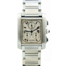 Pre-owned Cartier Tank Francaise W51001Q3 Chronoflex Watch