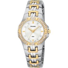 Pulsar by Seiko PTC388 Crystal Accented Two-Tone Stainless Steel Women's Watch