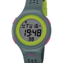 PUMA 'Faas 200' Digital Sport Watch Grey/ Lime Green