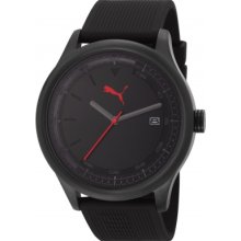 Puma Men's Wheel PU103011003 Black Rubber Analog Quartz Watch with