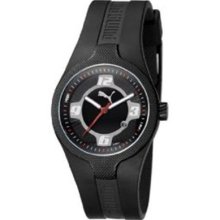 Puma Women's Motor Pu101892003 Black Polyurethane Quartz Watch With Black Dial