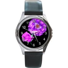 Purple Rose Unisex Round Metal Watch Gift model 16892890 - Metal - Purple