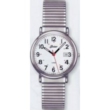 Quartzline Classic Men`s Silver Expansion Watch W/ Luminous Dial & Hands