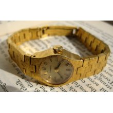 Rare French Vintage Gold Tone Women's Caravelle Cocktail Watch By Bulova