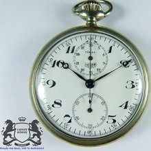 Rare Heuer Pocket Watch With Stop Function - Vintage Chronograph