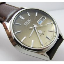 Rare Seiko Quartz Type Ii 0903-8110 Brown Dial Kanji Gents.