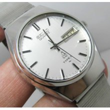 Rare Seiko Type Ii Quartz Silver Dial 4336-7000 Kanji Gents Hacks.