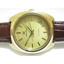 Rare Vintage Quartz Zenith Gold-plated Xl-tronic Big Size Swiss Date Men's Watch