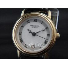 Raymond Weil Ladies White Dial Black Band Quartz Great