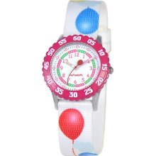 Red Balloon Kid's Stainless Steel Time Teacher Watch - Pink Strap