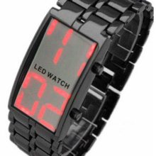 Red Led Digital Watch Lava Style Mens Sports Watch M1