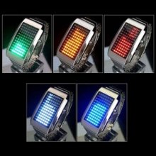 Red Led Stainless Steel Red Light Watch New Silver/gold Stainless Steel Strap