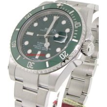 Rolex 116610lv Submariner Green Dial Ceramic Bezel Stainless Steel Men's Watch