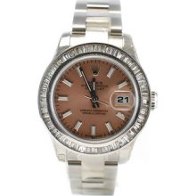 Rolex 179160 2,15 Ct Diamond Oyster Perpetual Datejust Salmon Dial Women's Watch