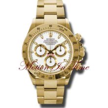 Rolex Cosmograph Daytona Yellow Gold On Bracelet Chronograph 116528 White Dial