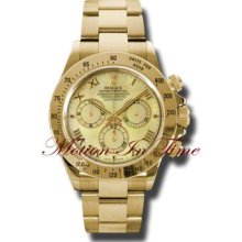 Rolex Cosmograph Daytona Yellow Gold On Bracelet Chrono 116528 Mother Of Pearl