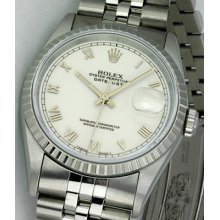 Rolex Datejust 36mm White Roman 36mm 16220 Watchchest