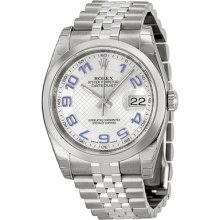 Rolex Datejust Automatic Silver Deco Dial Stainless Steel Unisex Watch