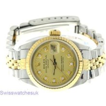 Rolex Datejust Steel & Gold Diamonds Automatic Ladies Watch