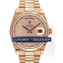 Rolex Day-date President 118235 (pink Champagne Dial, Diamond Markers)