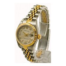 Rolex Ladies 2-Tone Datejust Pre-Owned Silver Jubilee Diamond Dial