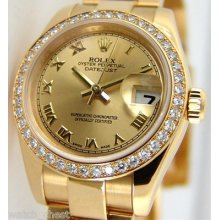 Rolex Lady President Champagne Roman Dial Oyster Band 179138 Watch Chest