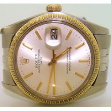 Rolex Stainless Steel 14k Oyster Perpetual Date Automatic Watch (1977 Model)