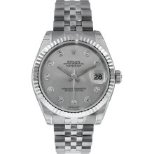 Rolex Stainless Steel Datejust 31 mm Jubilee Bracelet w/ Silver Jubilee Diamond Dial (178274)