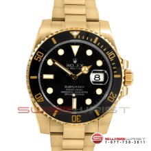 Rolex Submariner Yellow Gold Black Dial Ceramic Bezel 116618