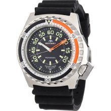 Rotary Aquaspeed Men's Quartz Watch With Black Dial Analogue Display And Black Rubber Strap Ags00061/W/Kit