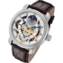 Rougois Silver Case And Gold Dual Time Watch Rg305gs-br