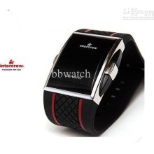 Rubber Men Digital Electronic Led Watch Red Light (black) Wristwatch