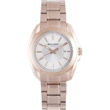 Rudiger Men's Dresden Rose Gold IP Silver Dial Date Watch ...