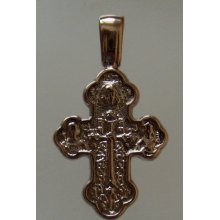 RUSSIAN ORTHODOX CROSS Sale 30% Off Unique Handmade orthodox crucifix White Gold 9K Model 3