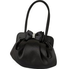 Satin Bow Purse Black