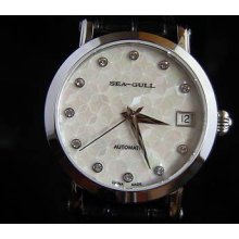 Sea-gull 819.387 Automatic Ladies Dress Watch Shell Dial In Snow Flake