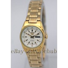 Seiko Automatic Day/date 21jewels Ladies 30m/100f W/r Watch Symj40k1