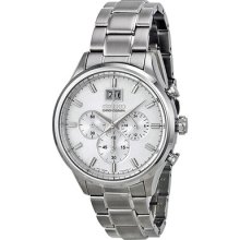 Seiko Chronograph Silver Dial Stainless Steel Mens Watch Spc079