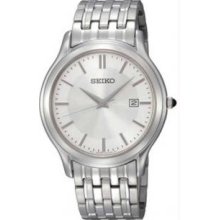 Seiko SKK703 Mens Stainless Steel Dress Silver Tone Dial