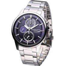 Seiko Spirit Solar Chronograph Watch Blue Purple Sbpy067g Made In Japan