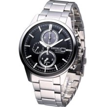 Seiko Spirit Solar Chronograph Watch Black Sbpy071g Made In Japan