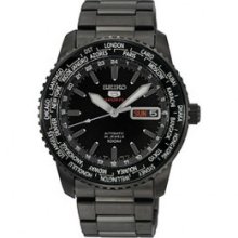 Seiko Srp129k1 Round Black Dial Seiko 5 Men's Sport Automatic Watch Day Date