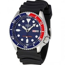 Seiko Watches Men's Automatic diver black rubber watch Stainless Steel